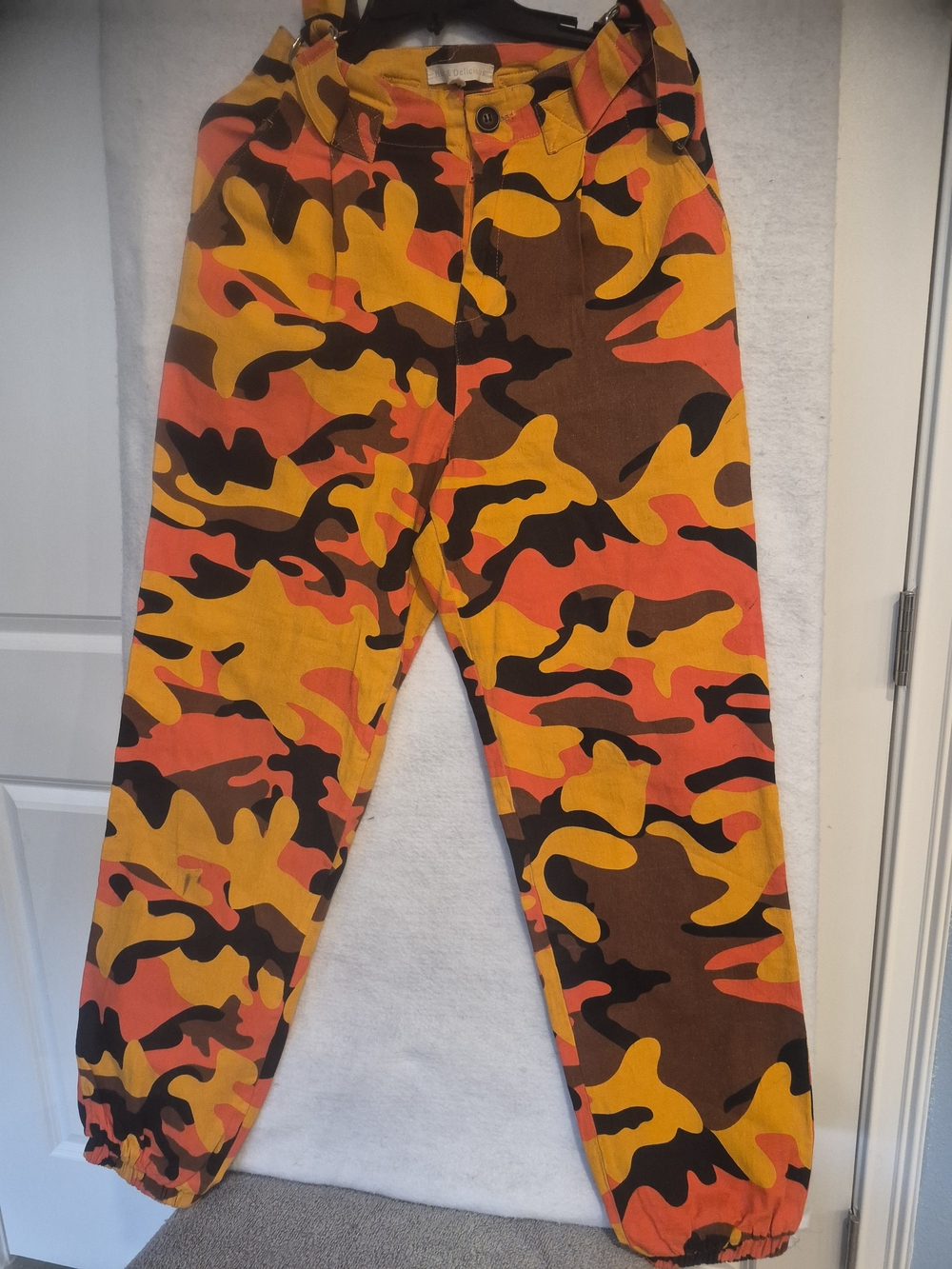 H&M Yellow, Orange & Brown Camouflage Cropped Jeans